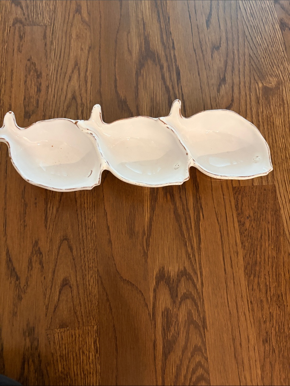 White Triple Fish Ceramic Serving Dish - Unbranded